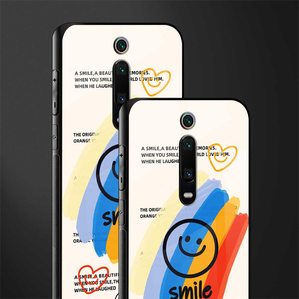 smile colourful glass case for redmi k20 pro image-2