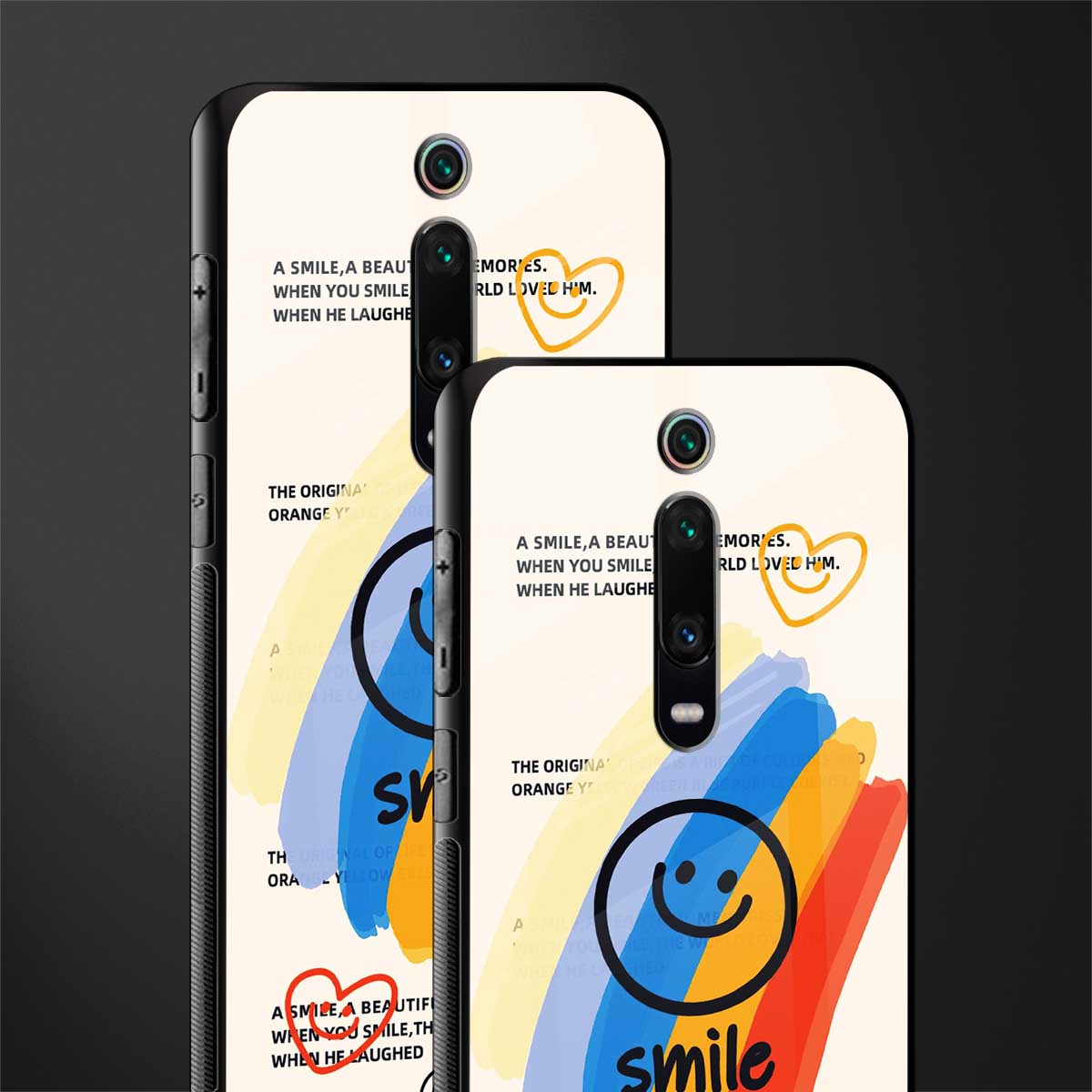 smile colourful glass case for redmi k20 pro image-2