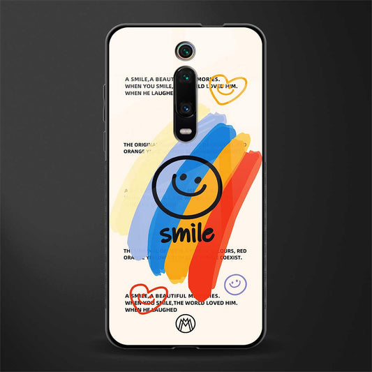 smile colourful glass case for redmi k20 image