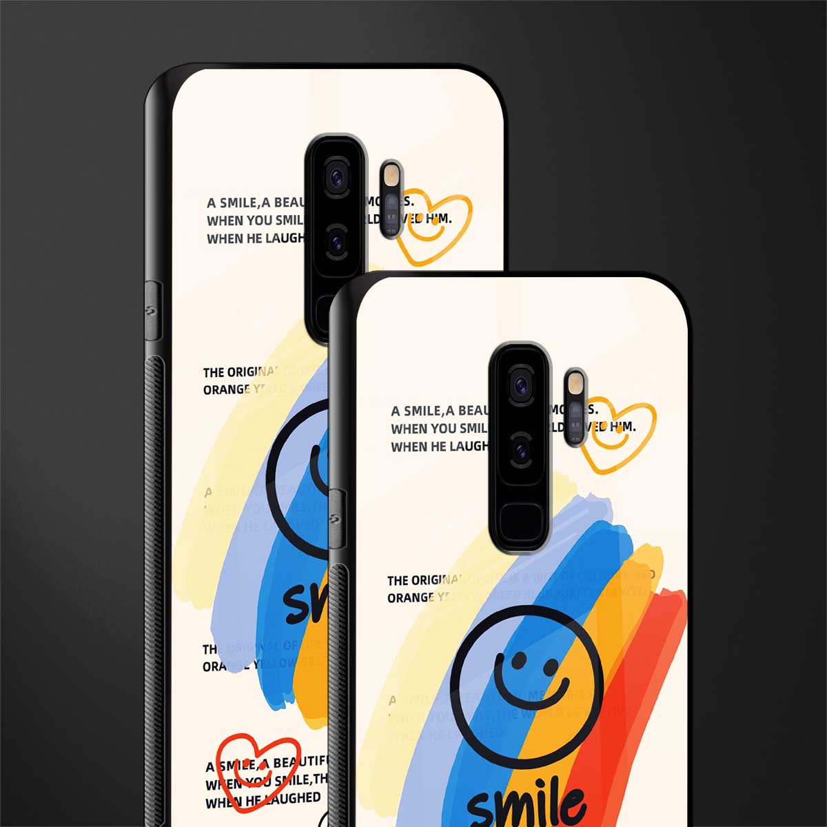 smile colourful glass case for samsung galaxy s9 plus image-2