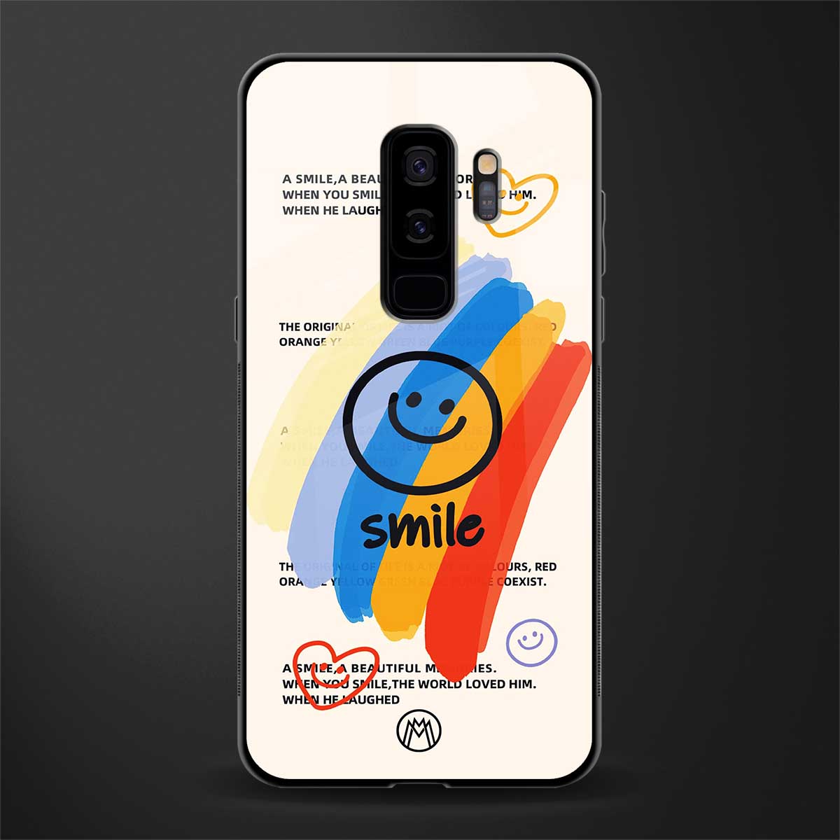 smile colourful glass case for samsung galaxy s9 plus image