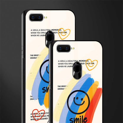 smile colourful glass case for oppo a12 image-2