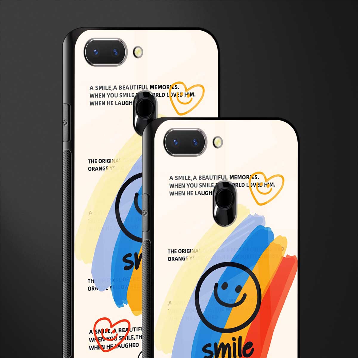 smile colourful glass case for oppo a5 image-2