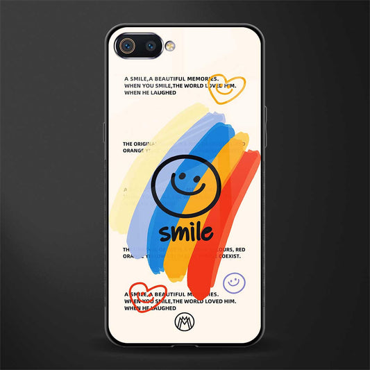smile colourful glass case for realme c2 image