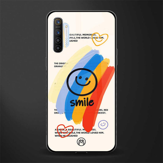smile colourful glass case for realme xt image
