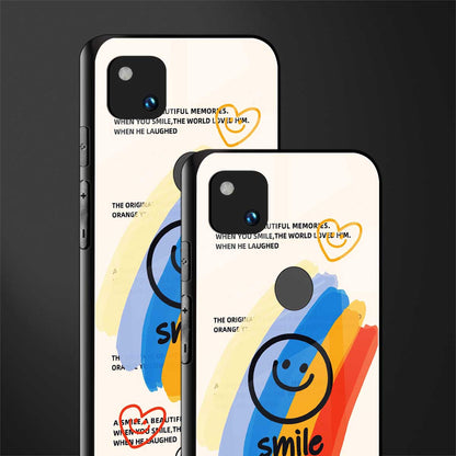 smile colourful back phone cover | glass case for google pixel 4a 4g