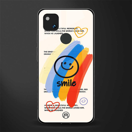 smile colourful back phone cover | glass case for google pixel 4a 4g