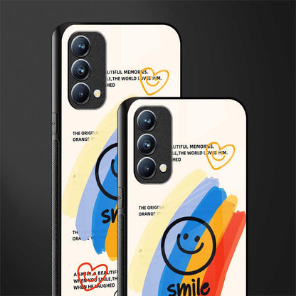 smile colourful glass case for oppo f19 image-2