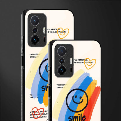 smile colourful glass case for mi 11t pro 5g image-2