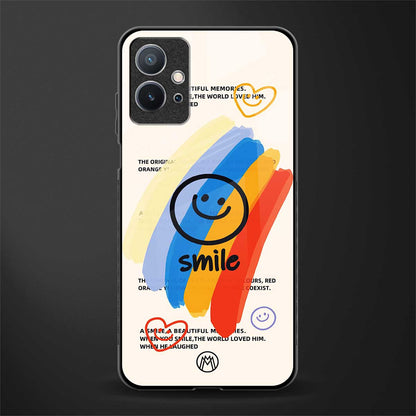 smile colourful glass case for vivo t1 5g image