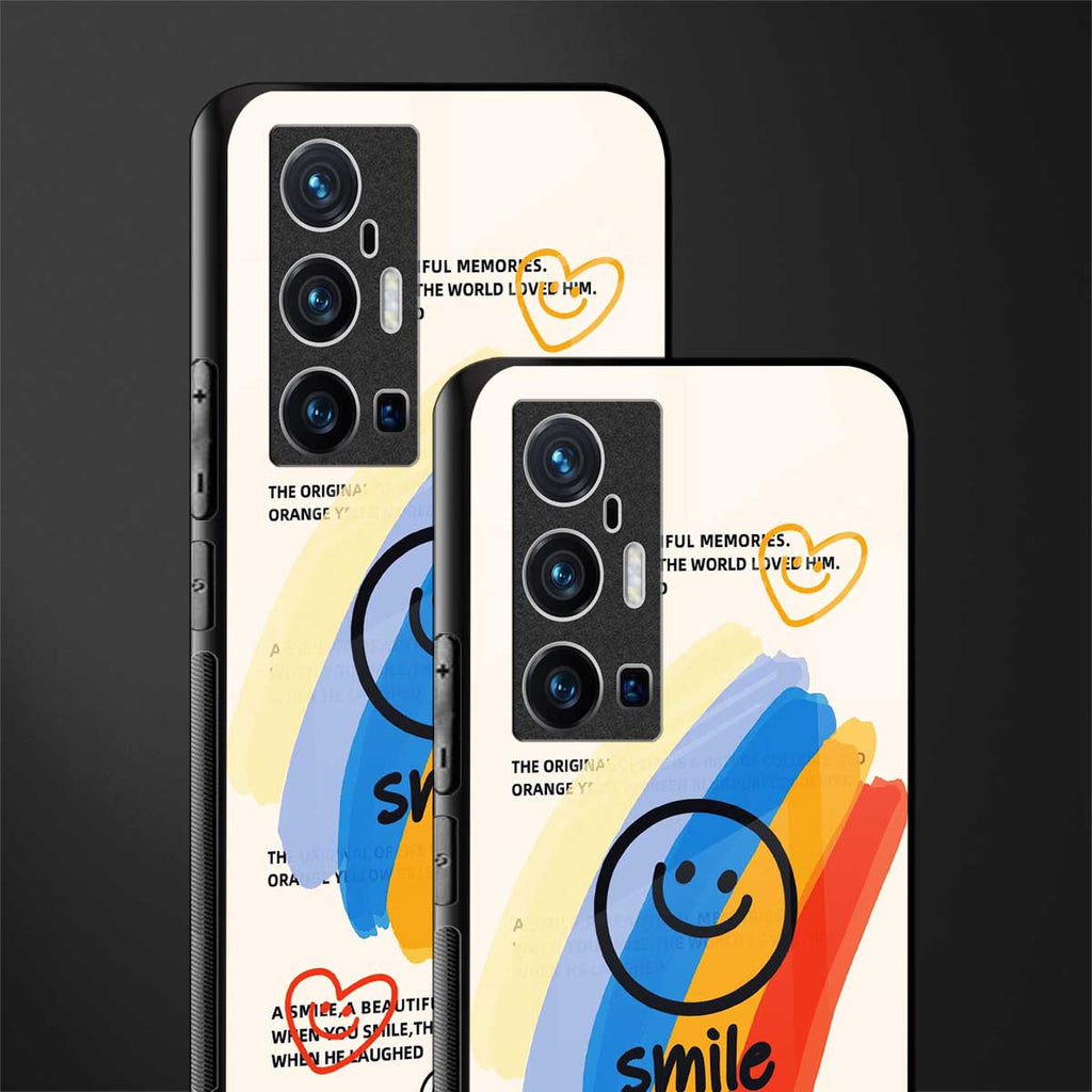 smile colourful glass case for vivo x70 pro plus image-2