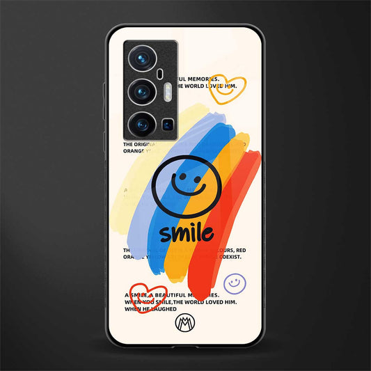 smile colourful glass case for vivo x70 pro plus image
