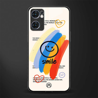 smile colourful glass case for oppo reno7 5g image