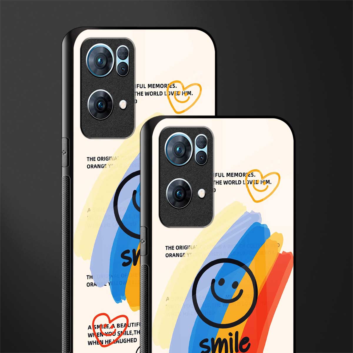 smile colourful glass case for oppo reno7 pro 5g image-2