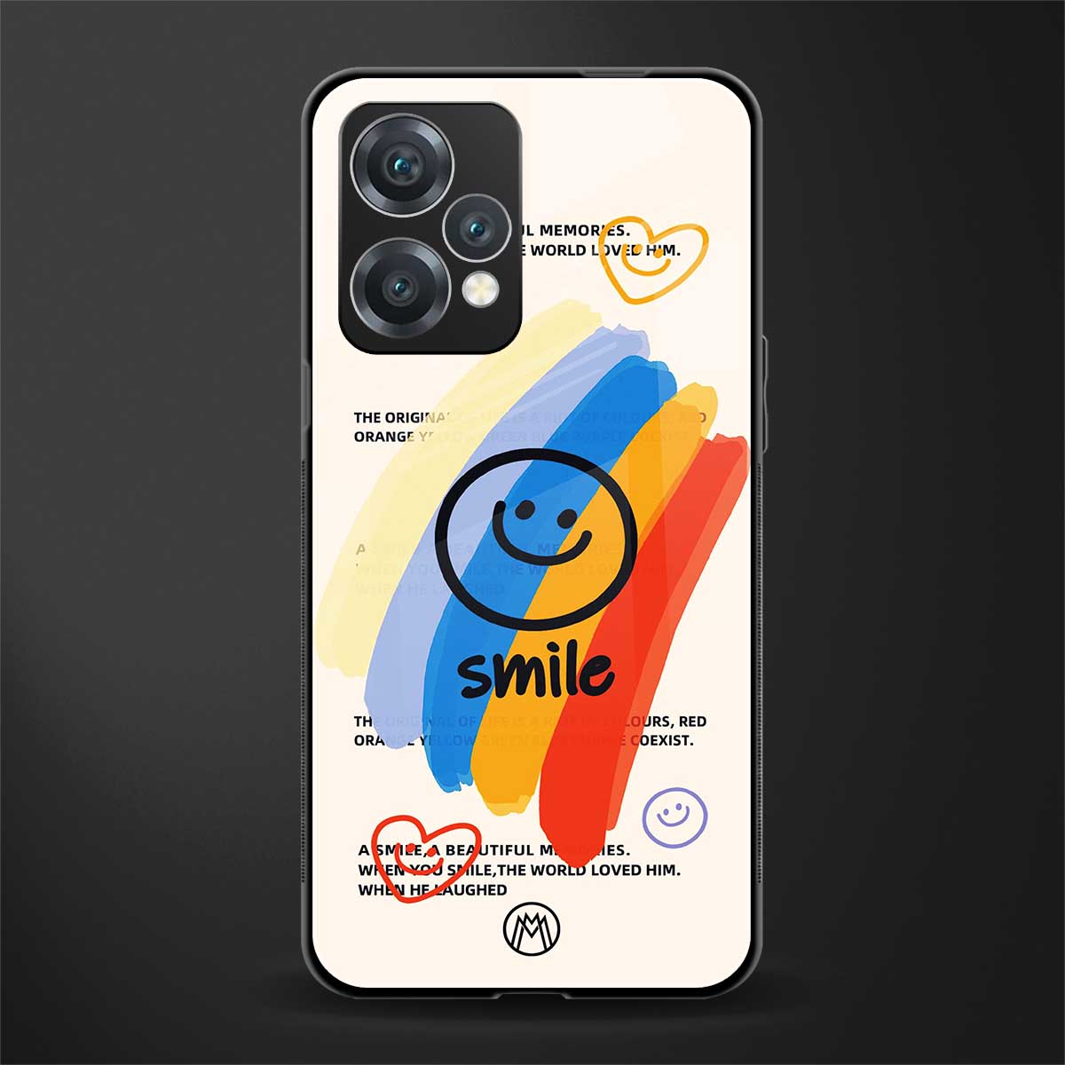 smile colourful back phone cover | glass case for realme 9 pro 5g