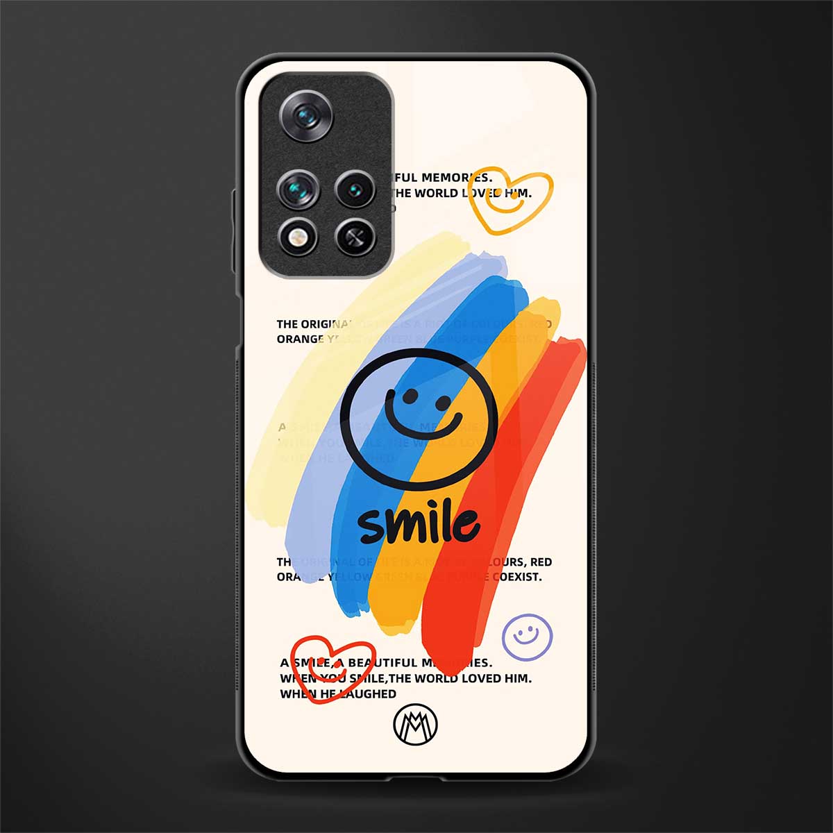 smile colourful glass case for xiaomi 11i 5g image