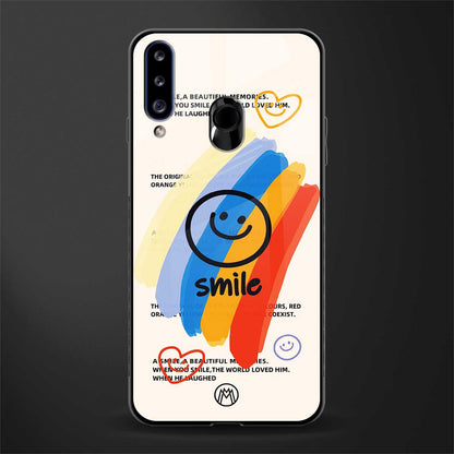 smile colourful glass case for samsung galaxy a20s image