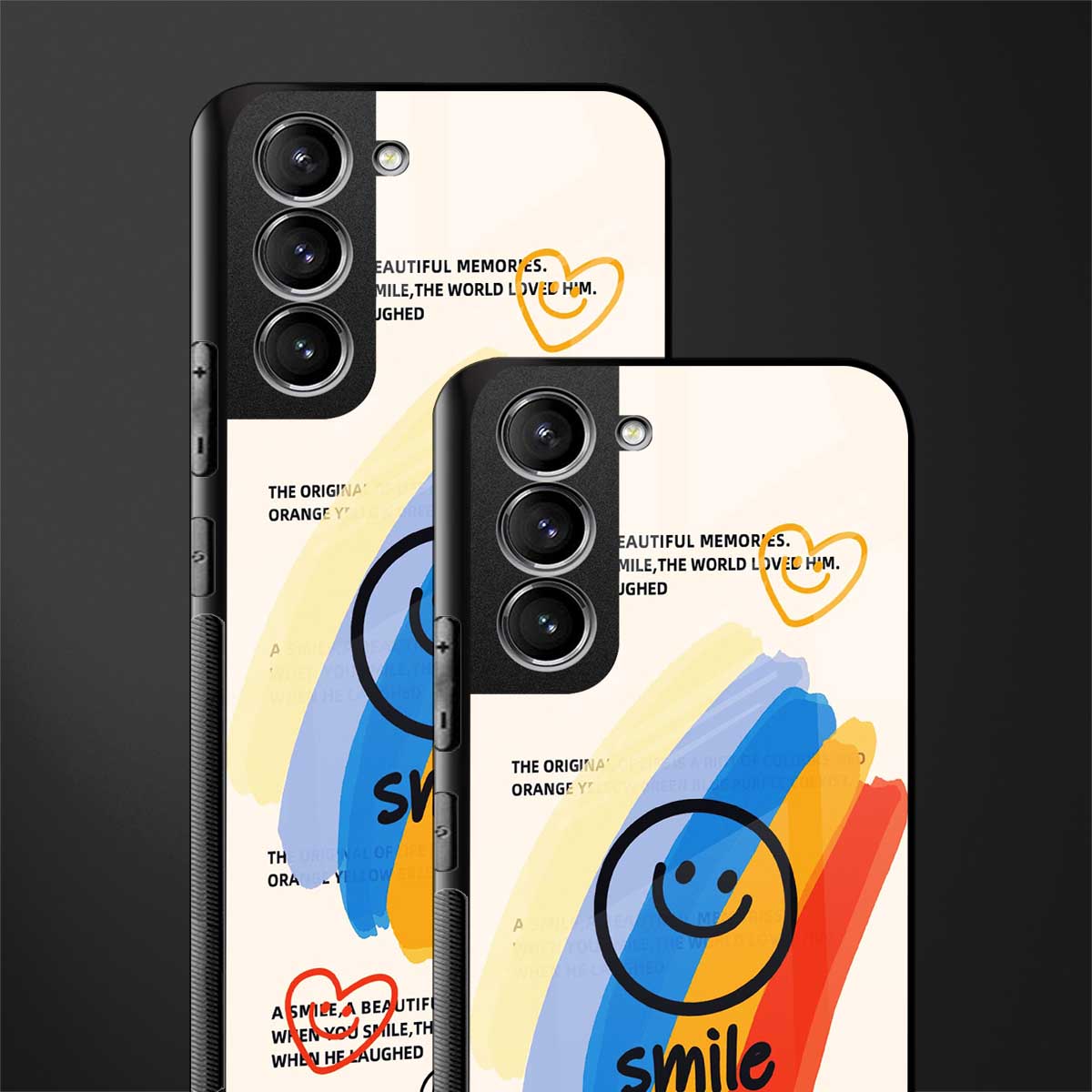 smile colourful glass case for samsung galaxy s22 5g image-2