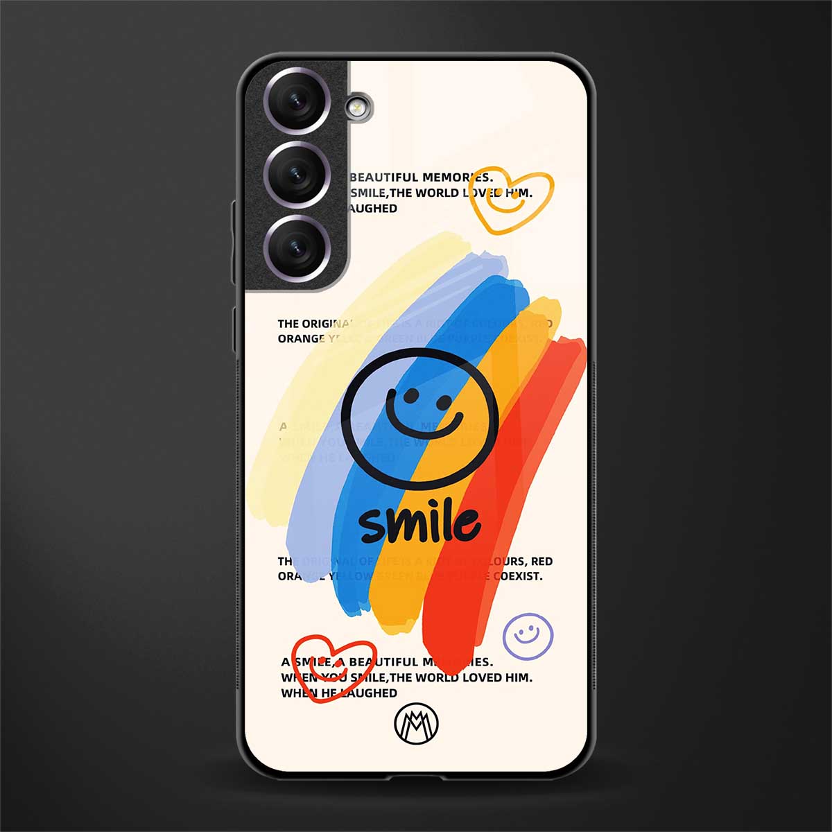 smile colourful glass case for samsung galaxy s22 plus 5g image
