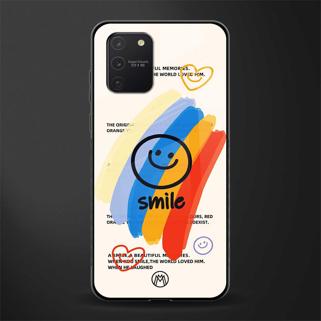 smile colourful glass case for samsung galaxy a91 image