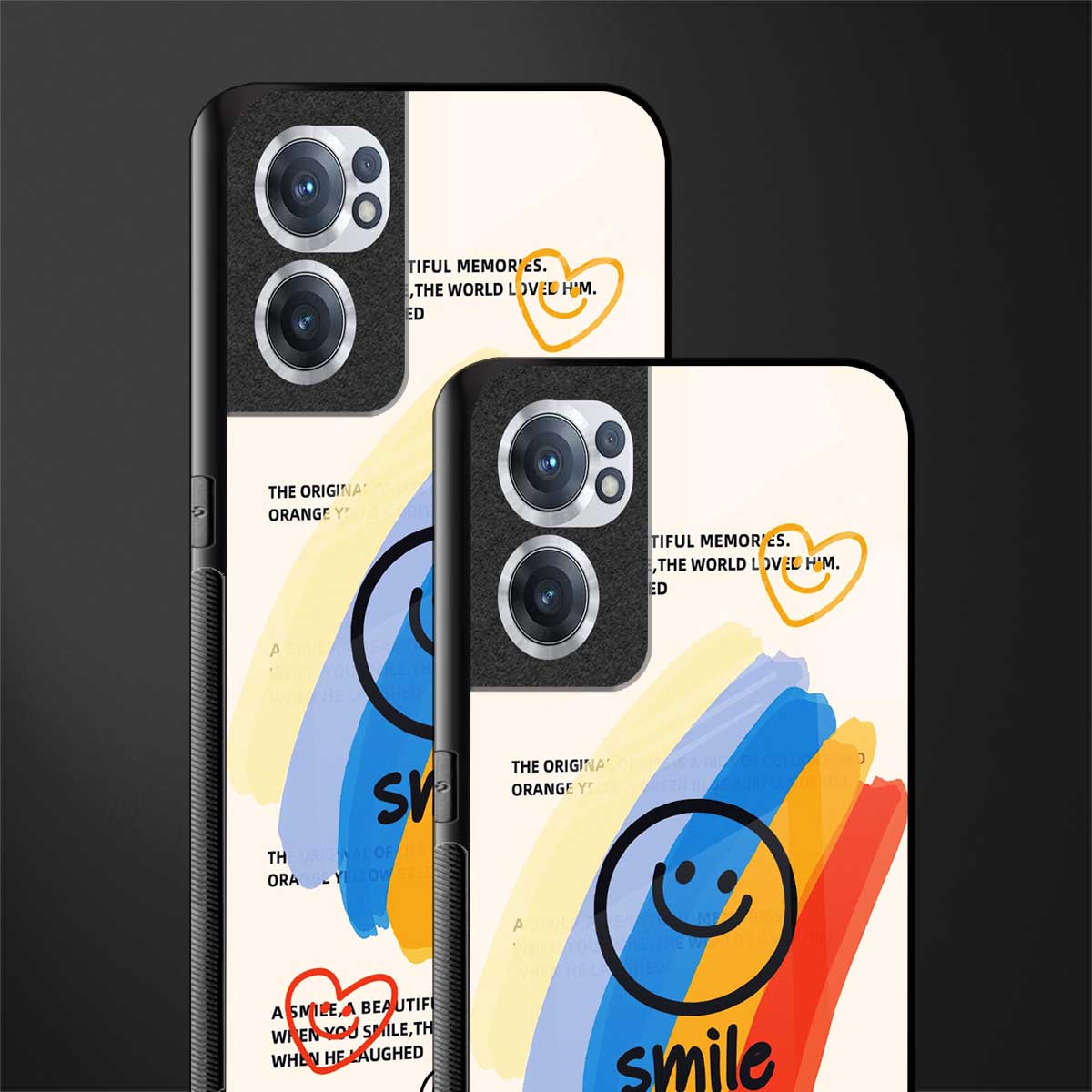 smile colourful glass case for oneplus nord ce 2 5g image-2