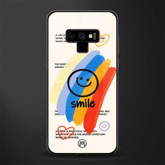 smile colourful glass case for samsung galaxy note 9 image