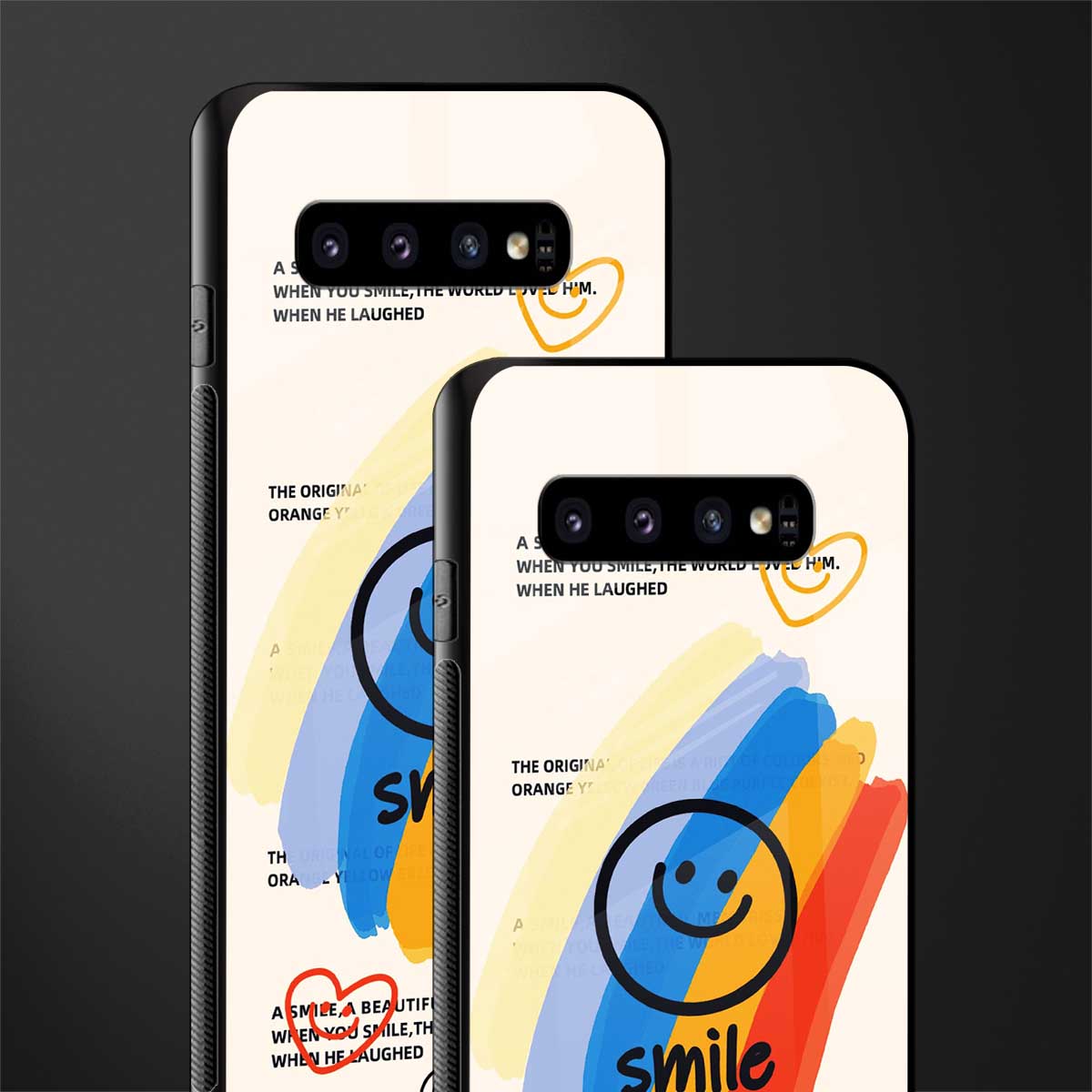 smile colourful glass case for samsung galaxy s10 image-2