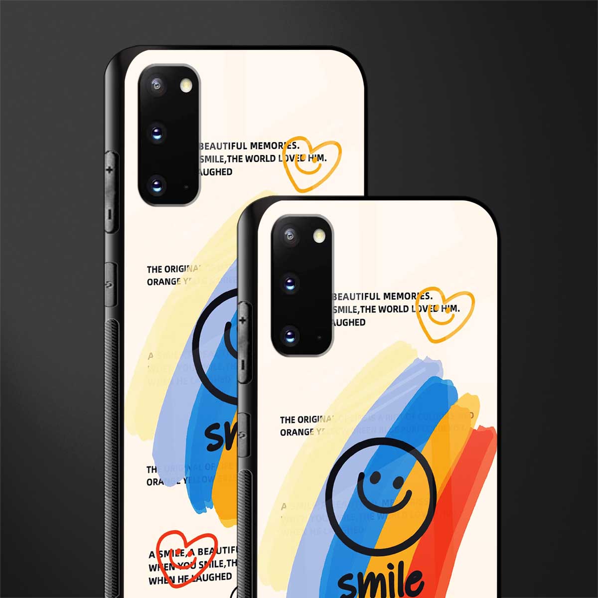 smile colourful glass case for samsung galaxy s20 image-2