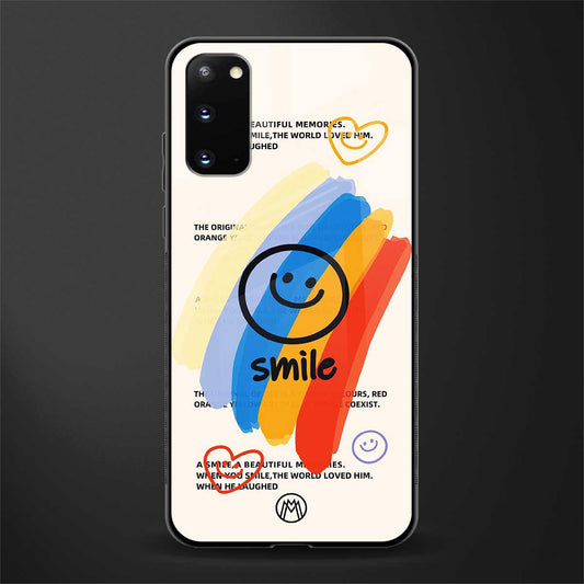 smile colourful glass case for samsung galaxy s20 image