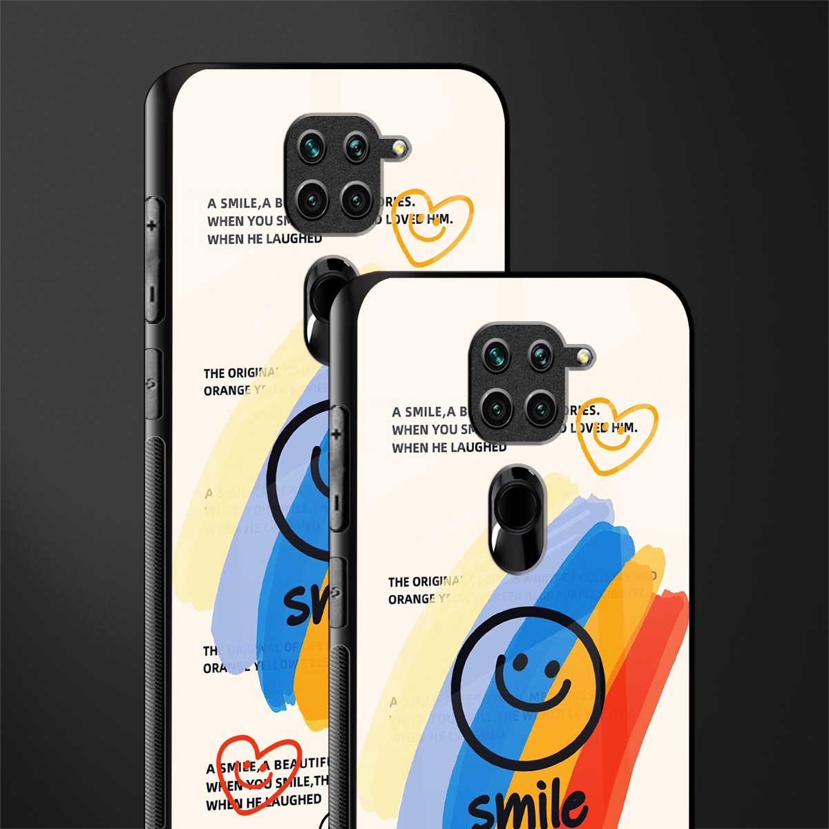 smile colourful glass case for redmi note 9 image-2