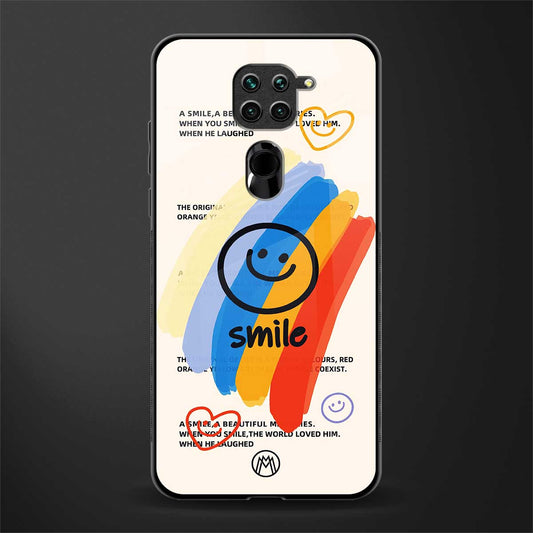 smile colourful glass case for redmi note 9 image