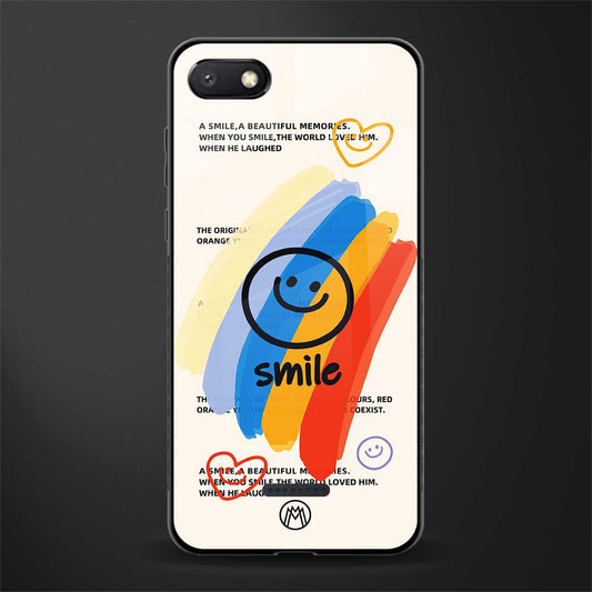 smile colourful glass case for redmi 6a image