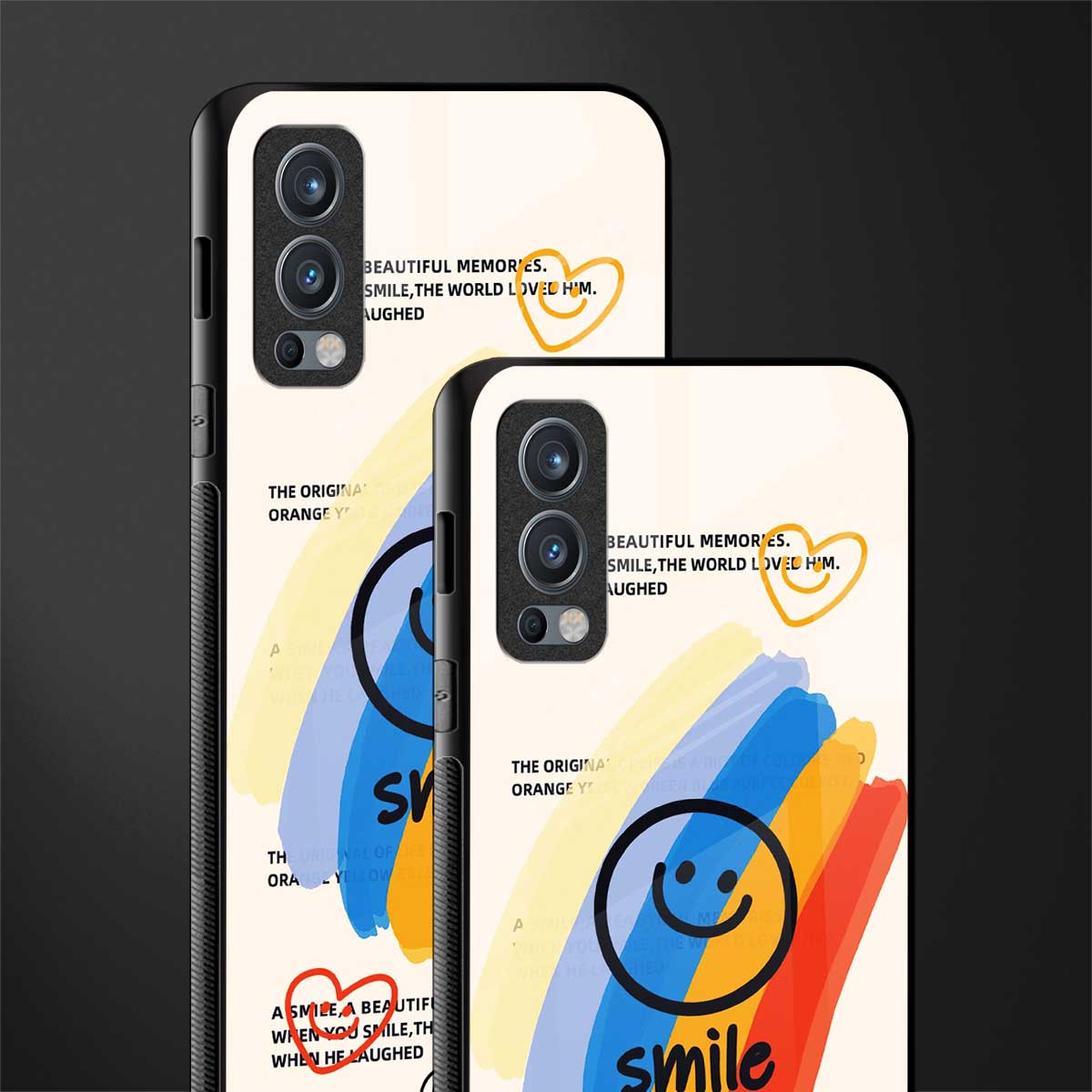 smile colourful glass case for oneplus nord 2 5g image-2