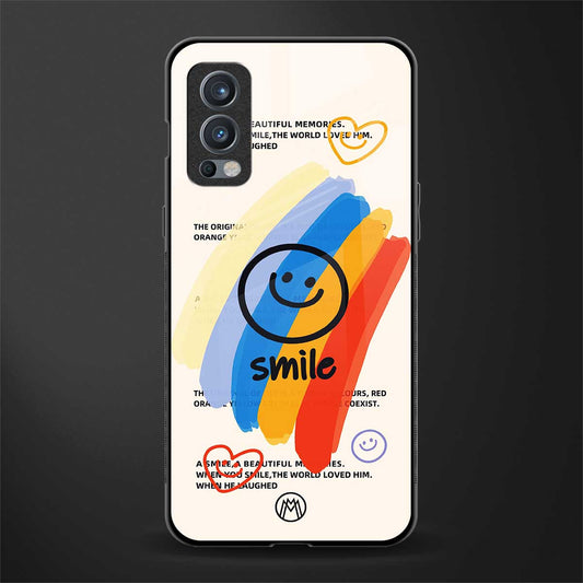 smile colourful glass case for oneplus nord 2 5g image