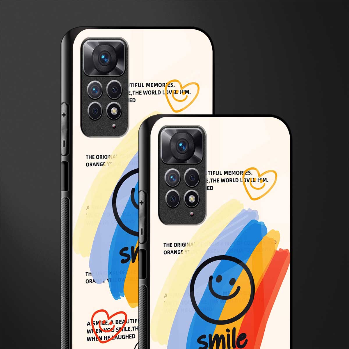 smile colourful glass case for redmi note 11 image-2