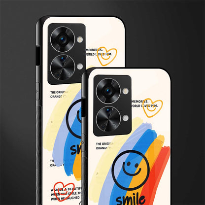 smile colourful glass case for phone case | glass case for oneplus nord 2t 5g