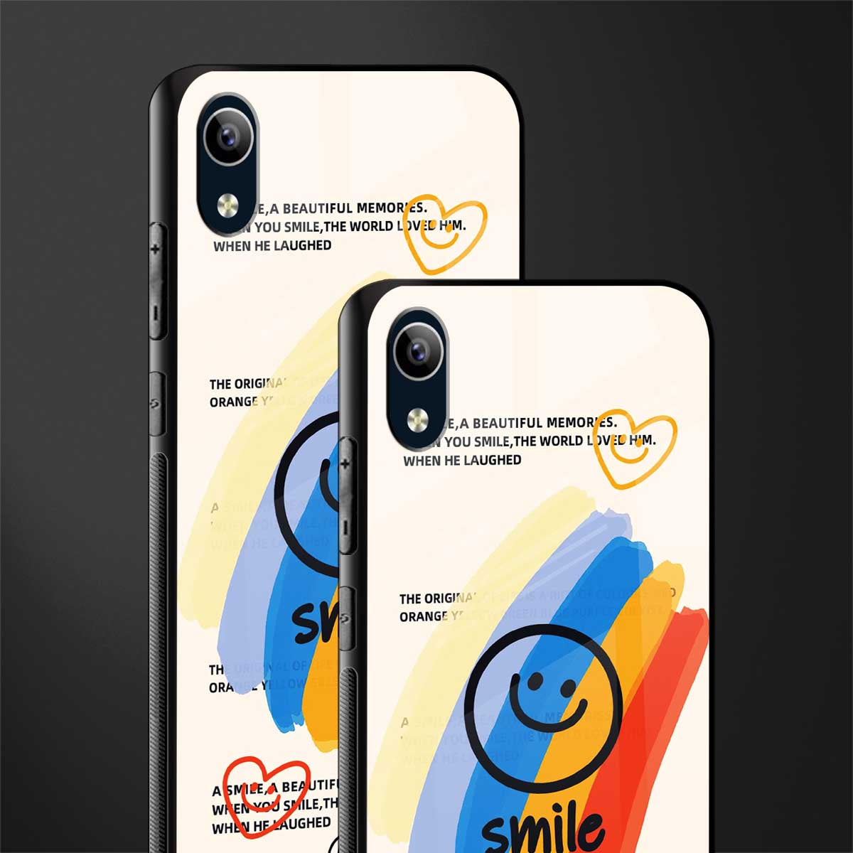 smile colourful glass case for vivo y90 image-2