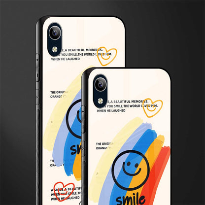 smile colourful glass case for vivo y91i image-2