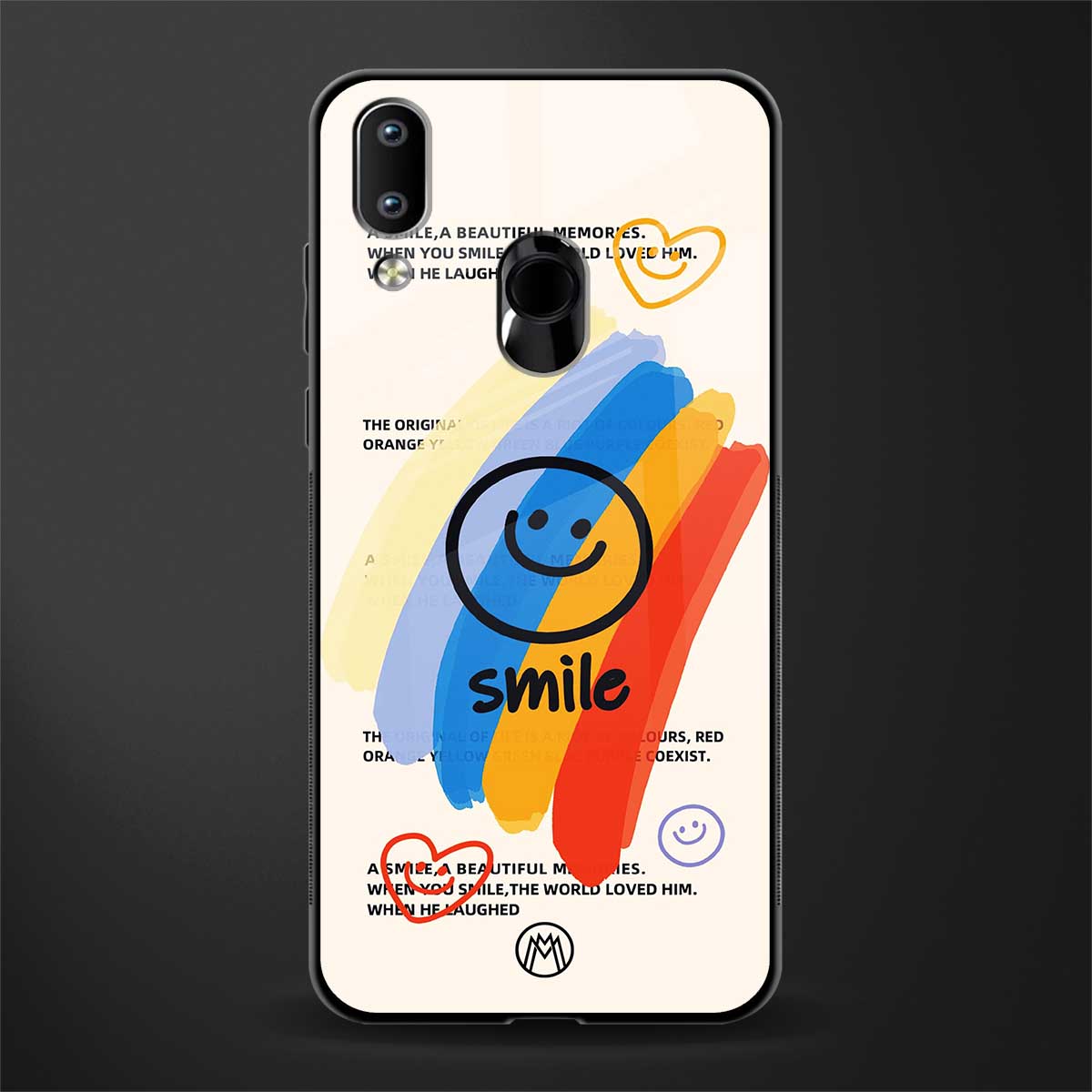 smile colourful glass case for vivo y95 image