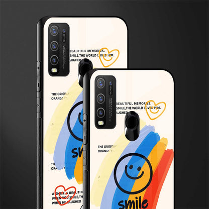 smile colourful glass case for vivo y30 image-2