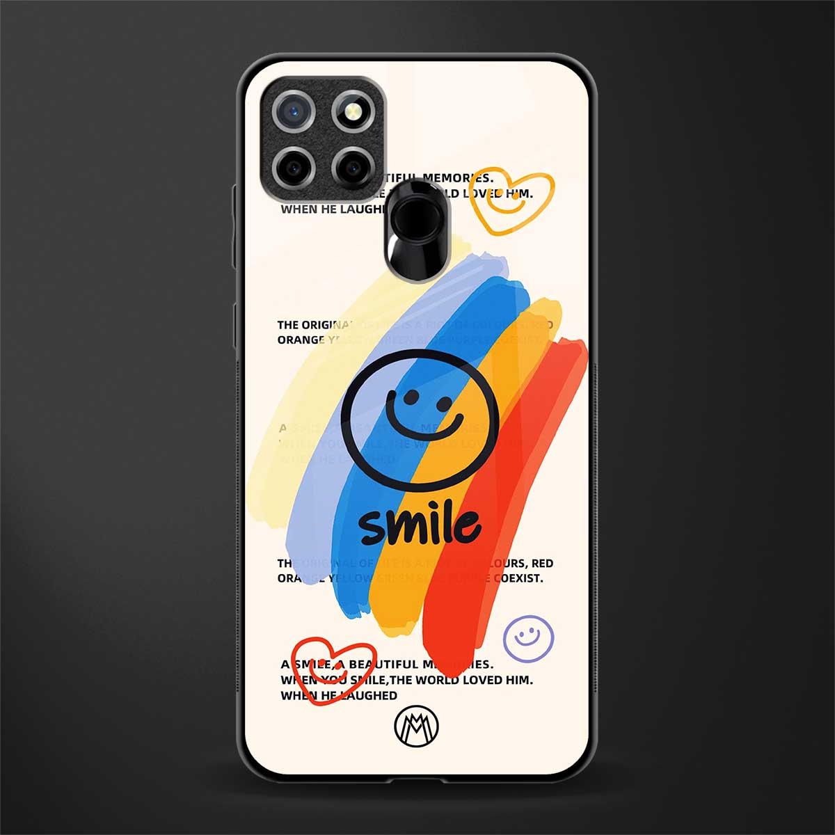 smile colourful glass case for realme narzo 30a image