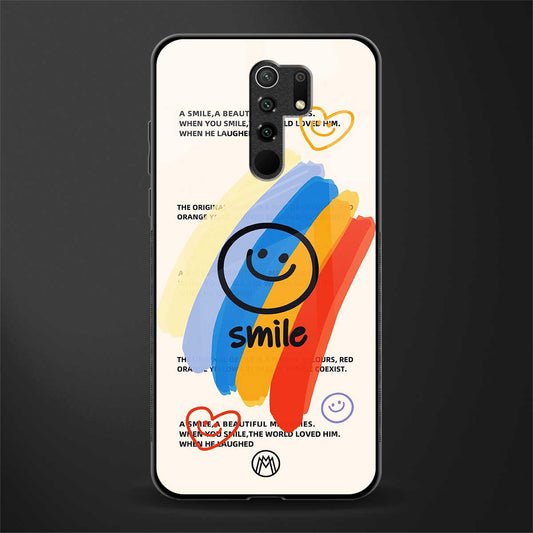 smile colourful glass case for poco m2 reloaded image