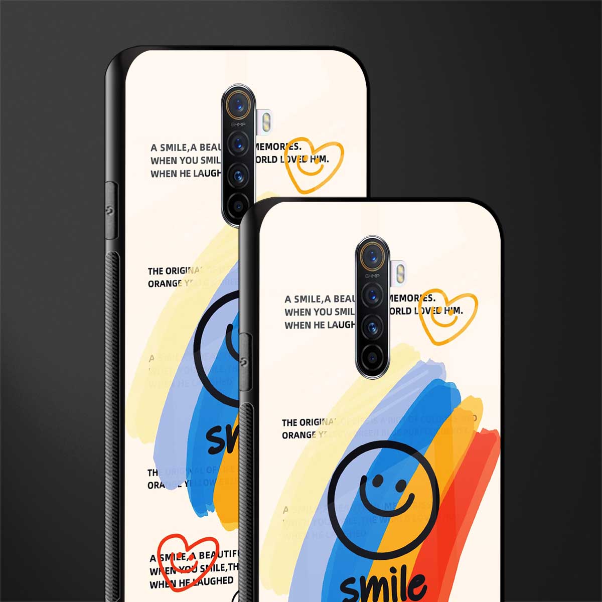 smile colourful glass case for realme x2 pro image-2