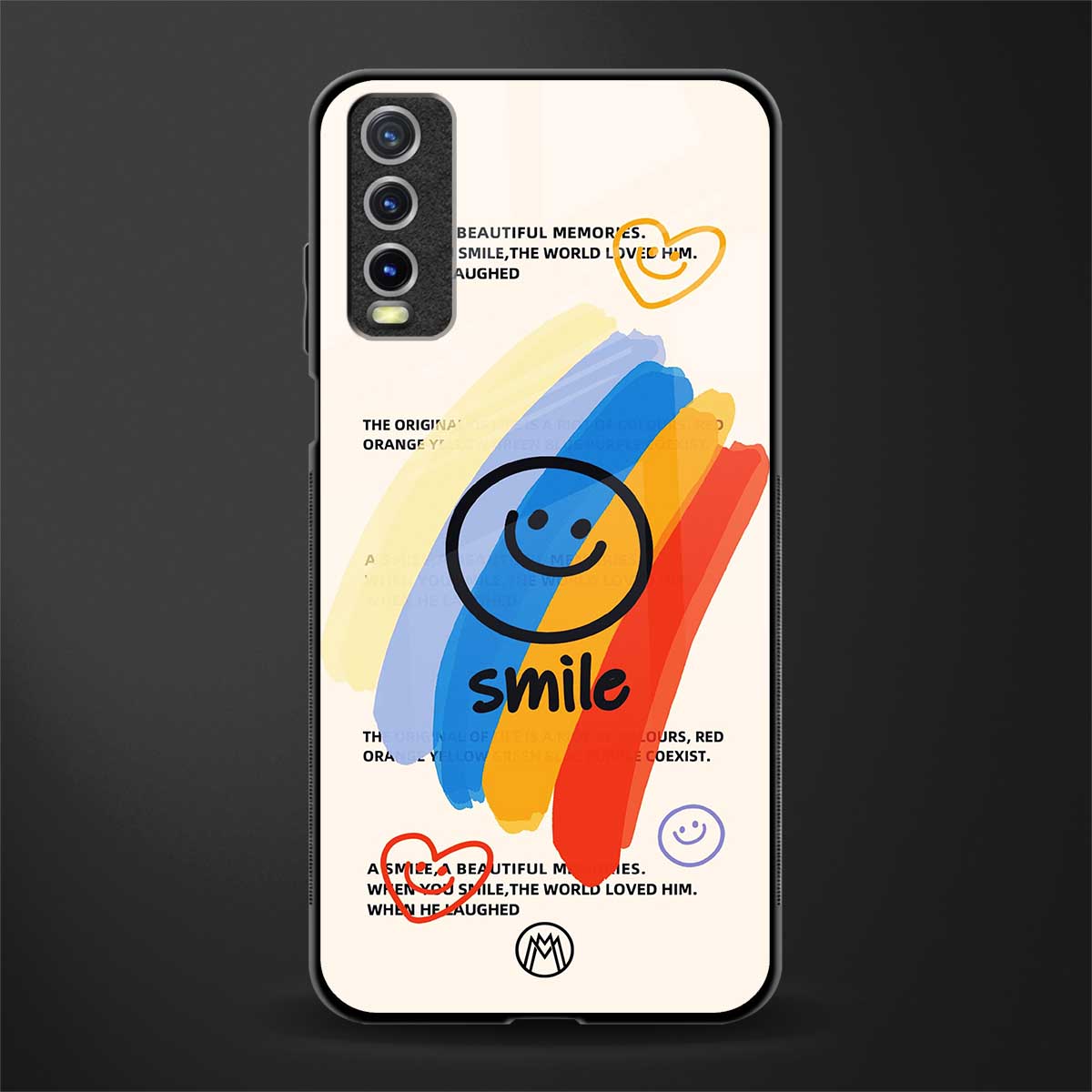 smile colourful glass case for vivo y12g image