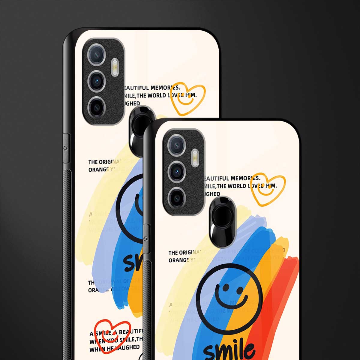 smile colourful glass case for oppo a53 image-2