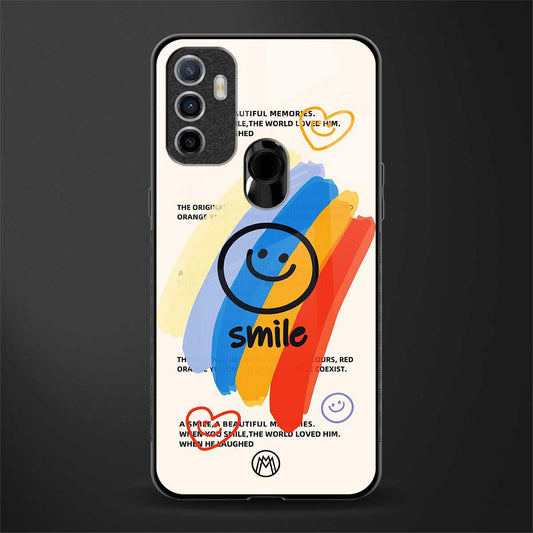 smile colourful glass case for oppo a53 image
