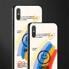 smile colourful glass case for redmi 9a image-2