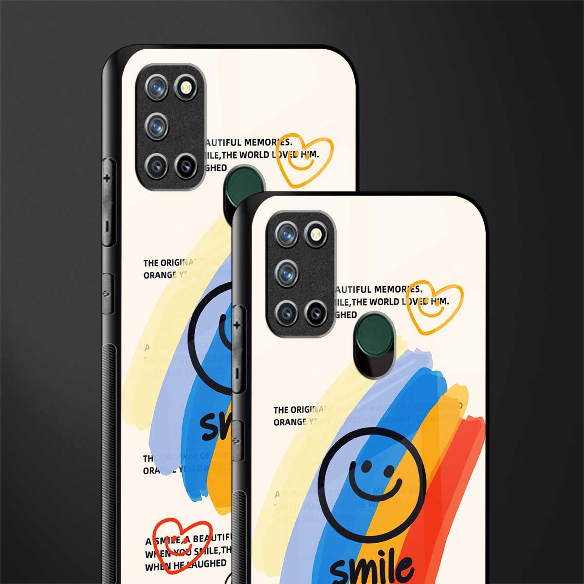 smile colourful glass case for realme 7i image-2