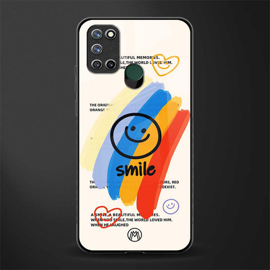 smile colourful glass case for realme 7i image