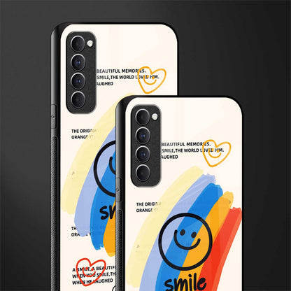 smile colourful glass case for oppo reno 4 pro image-2